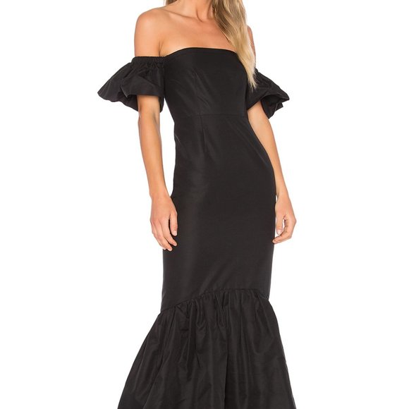 Jill Jill Stuart Ruffle Off The Shoulder Maxi - 8 - Picture 1 of 10